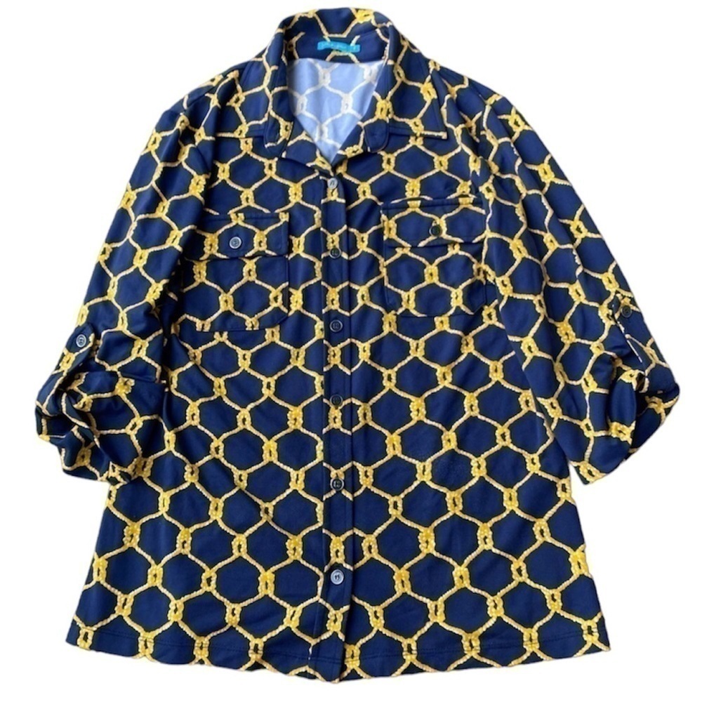 J. McLaughlin Nautical Rope Print Button Down Shirt